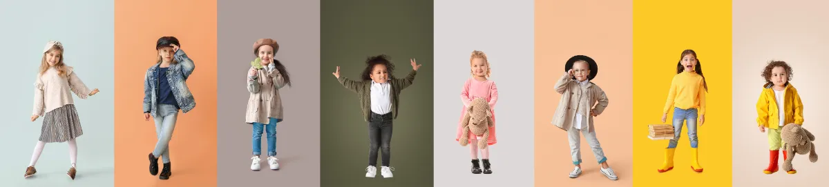 L'evoluzione delle tendenze della moda per bambini nel corso delle decadi.